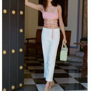 Paige Nellie High-Rise Cropped Culottes Pants